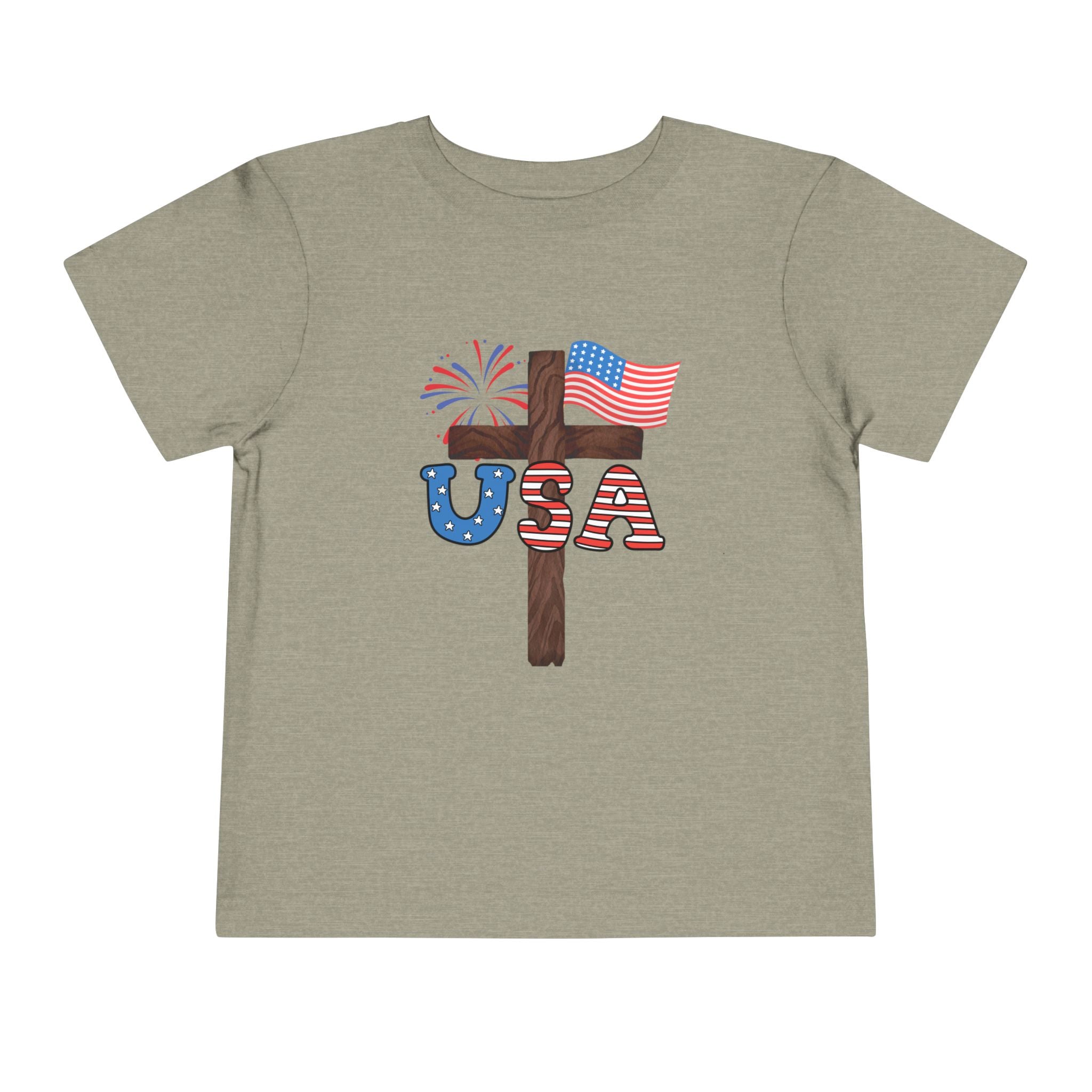 Toddler Tee — USA Cross Flag Patriotic 4th of July Shirt
