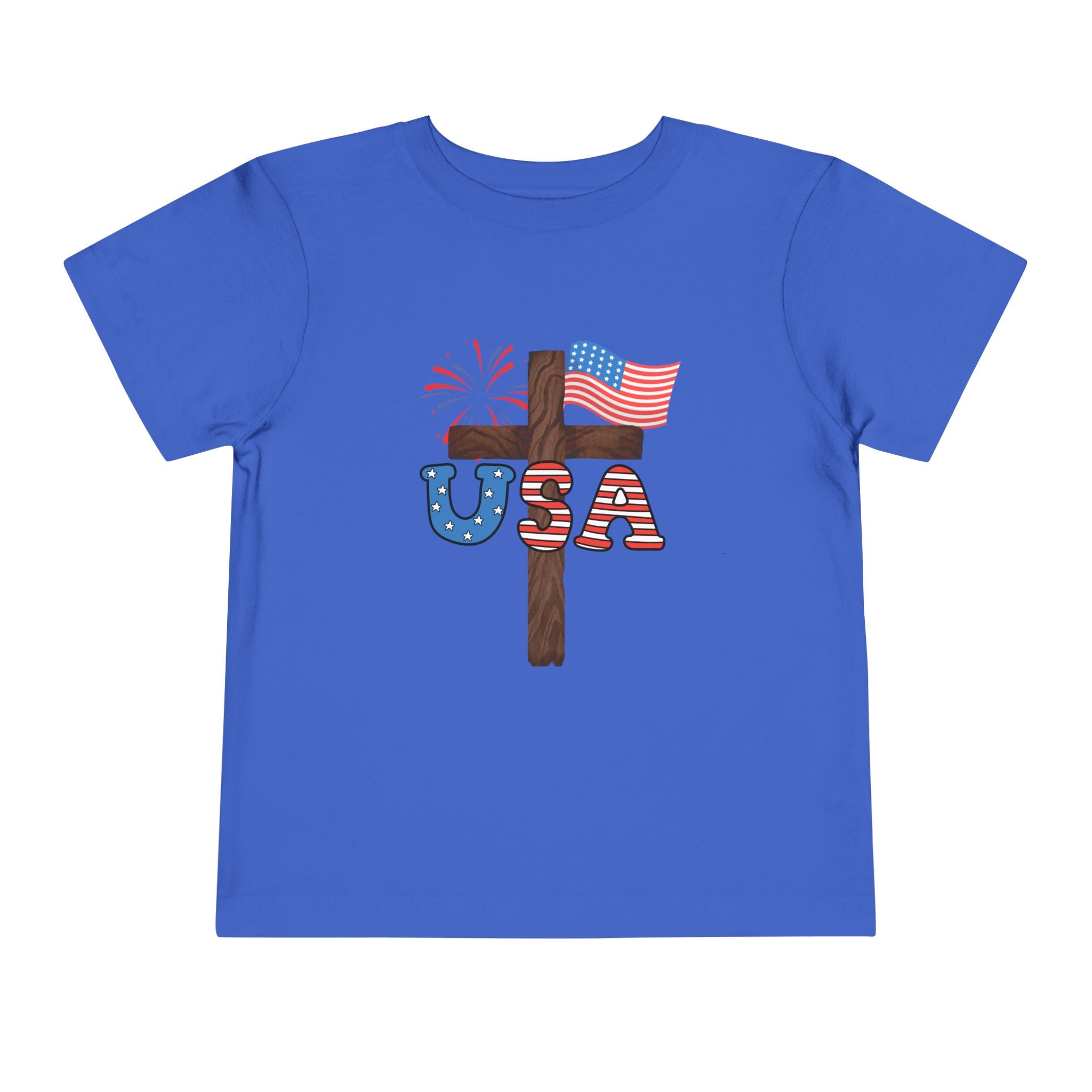 Toddler Tee — USA Cross Flag Patriotic 4th of July Shirt
