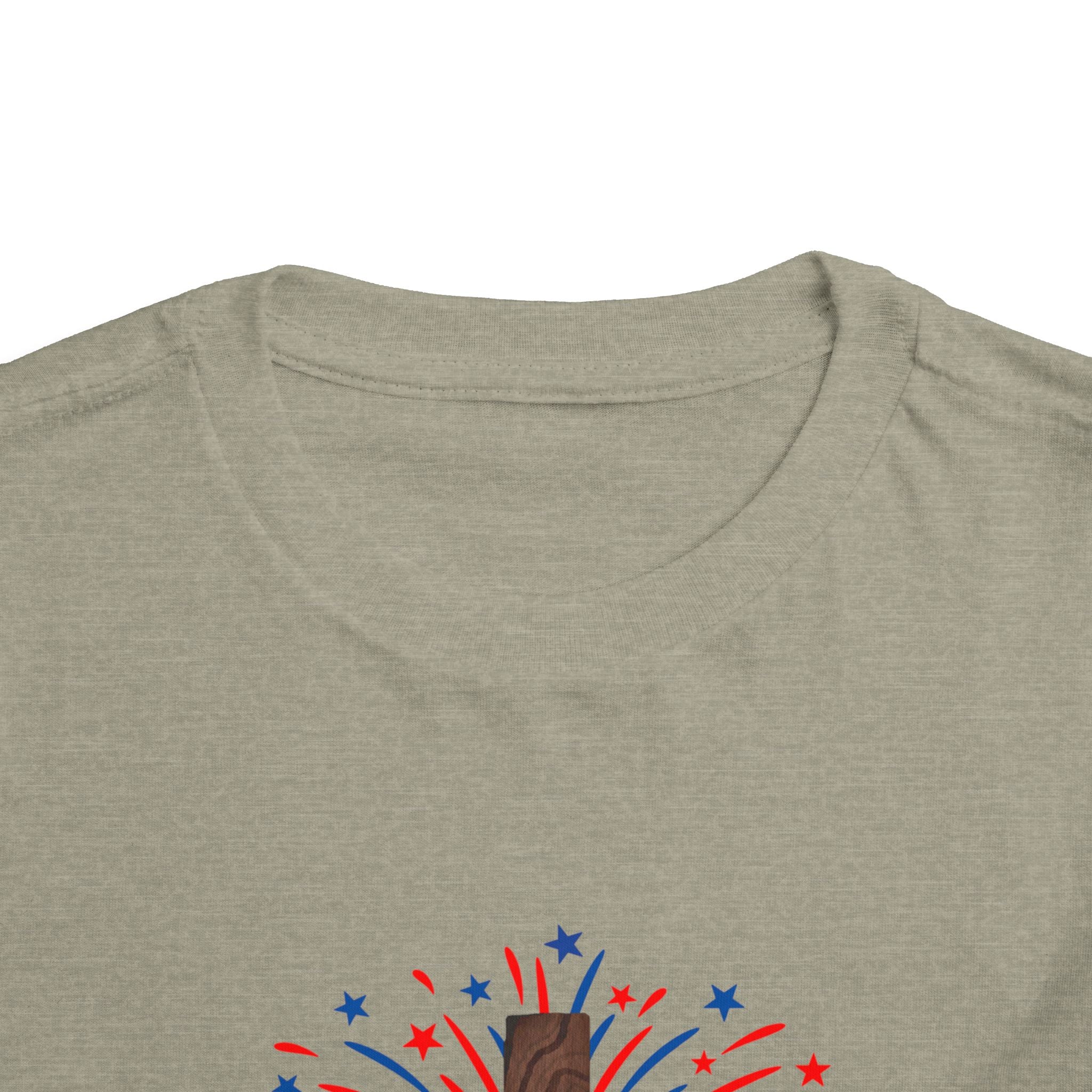 Toddler Tee - Patriotic Jesus Cross Fourth of July Kids Shirt