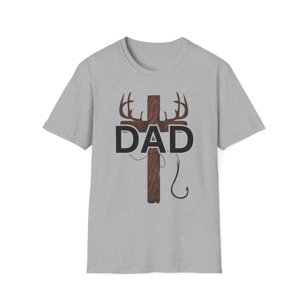 Dad Cross Antler T-Shirt — Rustic Christian Father’s Day Tee