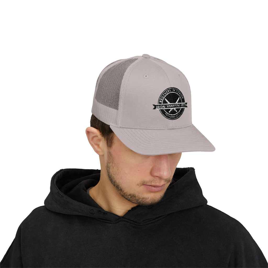 Iron Sharpens Iron Snapback Trucker Cap | Distressed Logo Patch