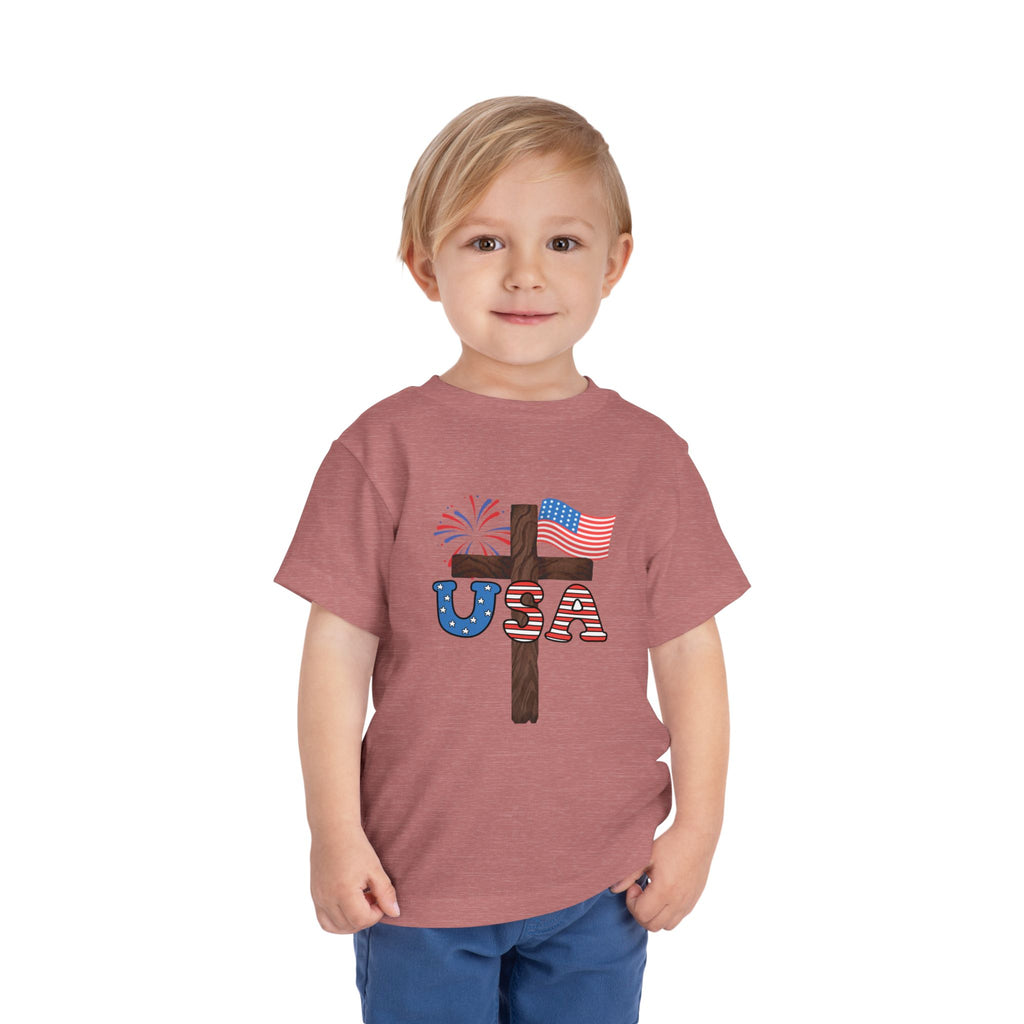 Toddler Tee — USA Cross Flag Patriotic 4th of July Shirt