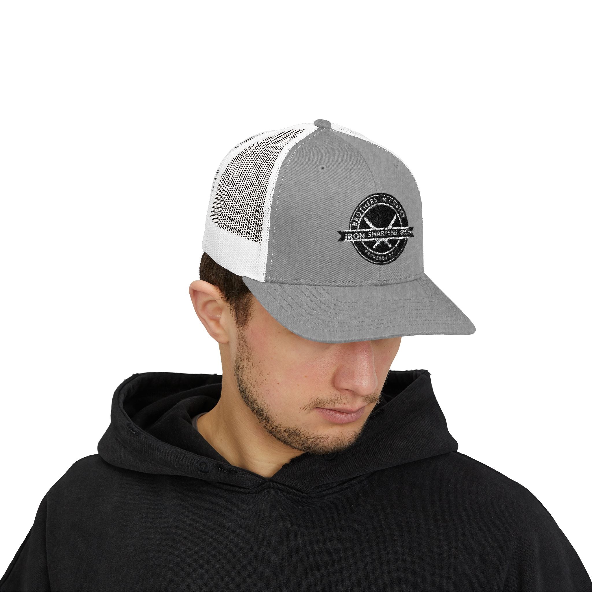 Iron Sharpens Iron Snapback Trucker Cap | Distressed Logo Patch